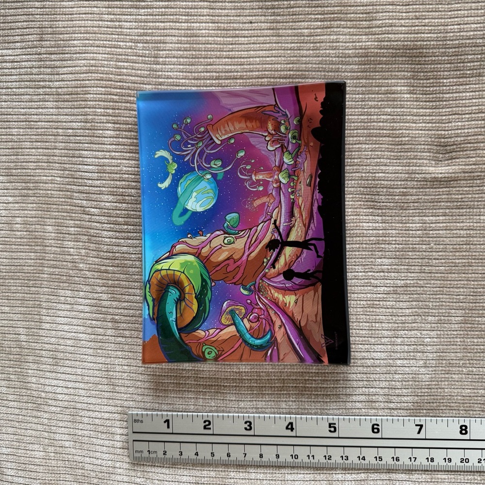 Glass Rick and Morty Cannabis Tobacco Rolling Tray - Picture 2 of 11
